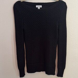 Calvin Klein Black Scoop Neck Knit Pullover